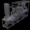Automated Industrial Equipment With Metal Frame Structure Control Panels And Mechanical Arms