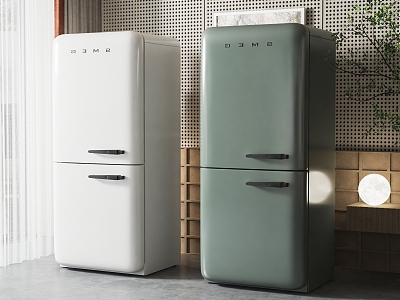 Modern refrigerator combination 3d model