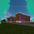 modern school teaching building 3d model