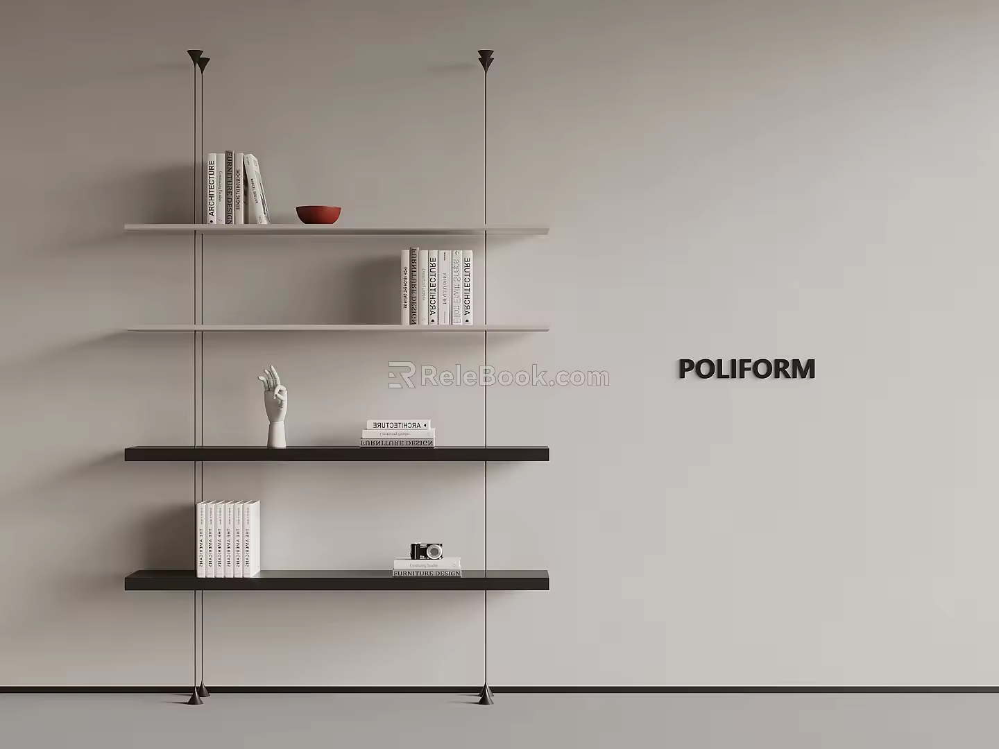 Modern Simple Bookshelf Display Rack Book Ornaments 3d model