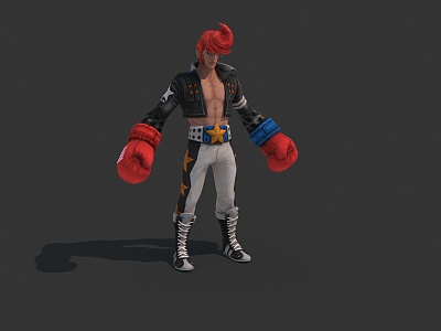 Thai Boxer Fighter Arcade Warrior Fighting Street Fighter King of Fighters Figure Role Fighting Kung Fu Game Figure 3d model