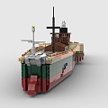 Lego toy building blocks steam steamer cargo ship 3d model