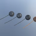 Spiked Ball Weapon With Chain In Various Colors Black Silver And Gold