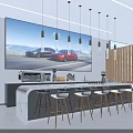 4S Store Showroom Modern Interior With Multiple Cars On Display And Comfortable Seating