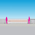 Modern Fence Design With Metal Structure And Silhouette Figures In Outdoor Area