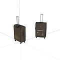 Two Vintage Retro Suitcases With Telescopic Handles And Rolling Wheels Design