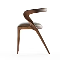 Sleek Modern Leisure Chair Featuring Curved Wooden Backrest And Soft Upholstered Seat