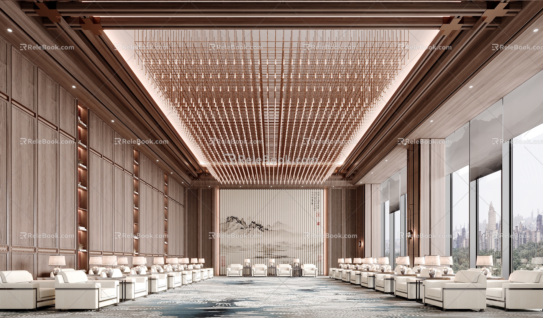 New Chinese Reception Room Meeting Room 3d model