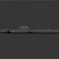 Futuristic Gray Spacecraft With Red Stripe And Sleek Wings For Cosmic Exploration