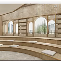Modern Book Bar Cultural Space Reading Area 3d model
