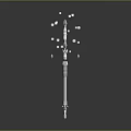Shiny Silver Enchanted Magical Staff With Snowflake Top And Floating Star Decorations