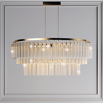 Modern crystal chandelier 3d model