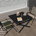 Stylish Green And Beige Leisure Chairs With Wooden Arms By Window Table Coffee And Book