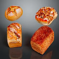 Different Types Of Artisan Breads With Nuts Sesame Seeds And Crusty Tops
