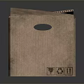Durable Brown Cardboard Box With Handle Hole Side Barcode And Recycling Symbol