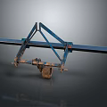 Commercial Industrial Equipment With Blue Metal Frame Long Bar Triangular Support And Wheels