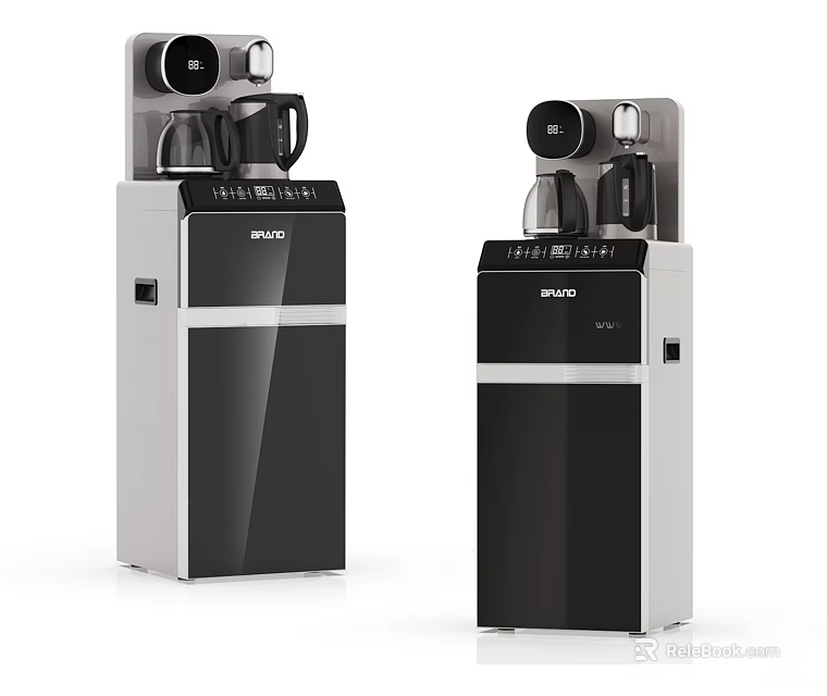 BRAND Black Silver Standing Water Dispensers With Hot Cold Function For Home Daily Appliances 3d model 