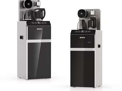 BRAND Black Silver Standing Water Dispensers With Hot Cold Function For Home Daily Appliances 3d model