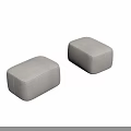 Modern Light Colored Fabric Ottomans with Soft Cushion Tops in Contemporary Indoor Space