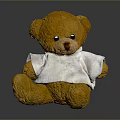 Cute Yellow Teddy Bear Wearing White T-shirt Soft Plush Daily Life Toy