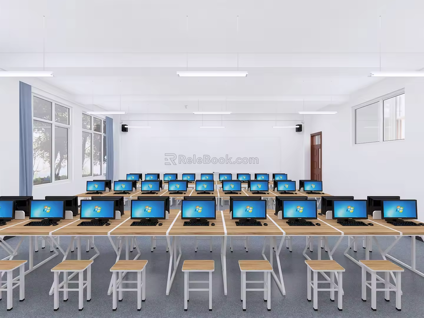 Modern Classroom Computer Room Classroom 3d model