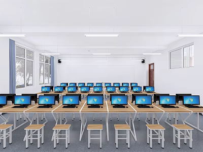 Modern Classroom Computer Room Classroom 3d model