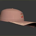 Pink Daily Life Cap With Cute Cartoon Character And Decorative Brim