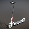 Modern Electric Scooter With White Frame Gray Handlebar And Red Brake Line