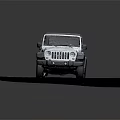 White Jeep With Black Soft Top Open Doors On Gray Pavement