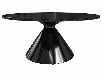 Modern Black Round Table With Conical Base Sleek Design Furniture Piece 3d model