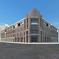 Modern Commercial Complex Exterior With Classic Architectural Elements Large Windows And Open Plaza