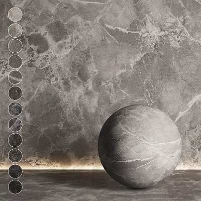 Modern Circular Marble Component With Textured Wall And Color Sample Options 3d model