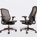 Ergonomic Office Chairs with Mesh Back Black Frame Adjustable Armrests and Wheels 3d model