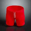 Red Casual Shorts With White Drawstring For Comfortable Everyday Wear