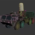 Weapon System Mounted On Camouflage Military Truck With White Cylindrical Device And Multi Wheels