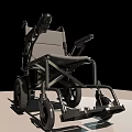 Foldable Wheelchair With Metal Frame Ergonomic Armrests Footrests And Large Wheels
