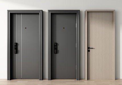 Modern entry door security door 3d model