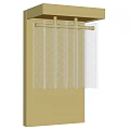 Modern Gold Wall Light With Transparent Textured Glass Shade For Interior
