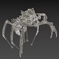 Futuristic Mechanical Spider Sculpture With Sharp Metal Legs And Detailed Design