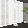 White Blinds For Window In Modern Room With Potted Plant Open Book On Wooden Floor
