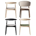 Different Styles Modern Dining Chairs With Wooden Frames And Colorful Upholstered Seats