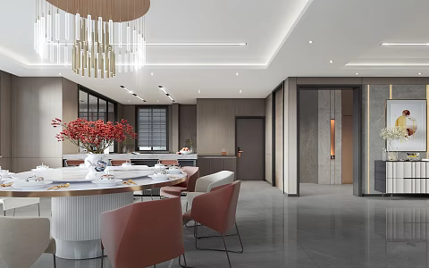 Light Luxury Restaurant 3d model