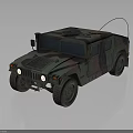 Camouflage Military Vehicle Hummer Style Design With Antenna Headlights And Large Tires
