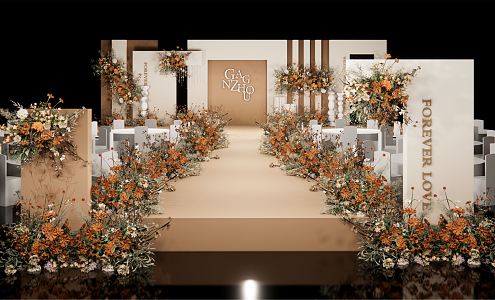 Coffee Wedding Modern Wedding Scene 3d model