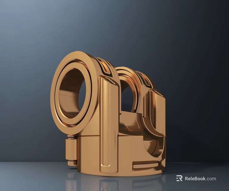 Golden Modern Lighting Set With Circular Elements And Stylish Design 3d model 