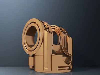 Golden Modern Lighting Set With Circular Elements And Stylish Design 3d model