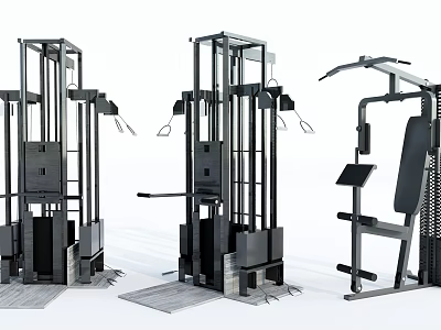 Modern Commercial Gym Fitness Equipment With Multi Functional Training Machines And Workout Gear 3d model