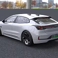 Modern White Electric Car Featuring Sleek Exterior Stylish Headlights And Alloy Wheels