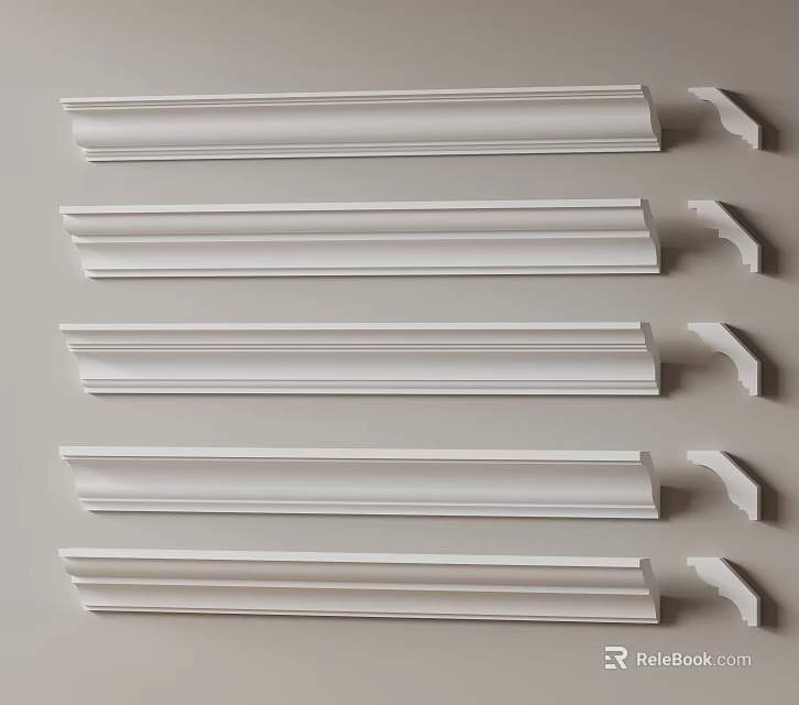 Various Styles of Gypsum Cornice for Home Interior Decoration Projects 3d model 