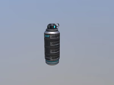 Black Cylindrical Weapon Explosive Device With 3407 Number Ring Sections And Top Handle 3d model